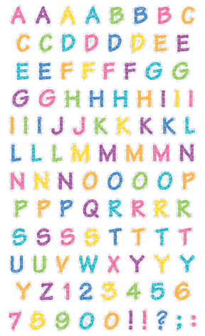 Scrapbook Stickers Letters Numbers Alphabet NEW LOT Grossman's #48