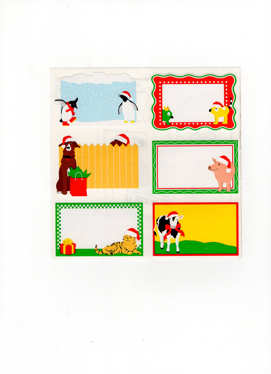 Animal Christmas Labels