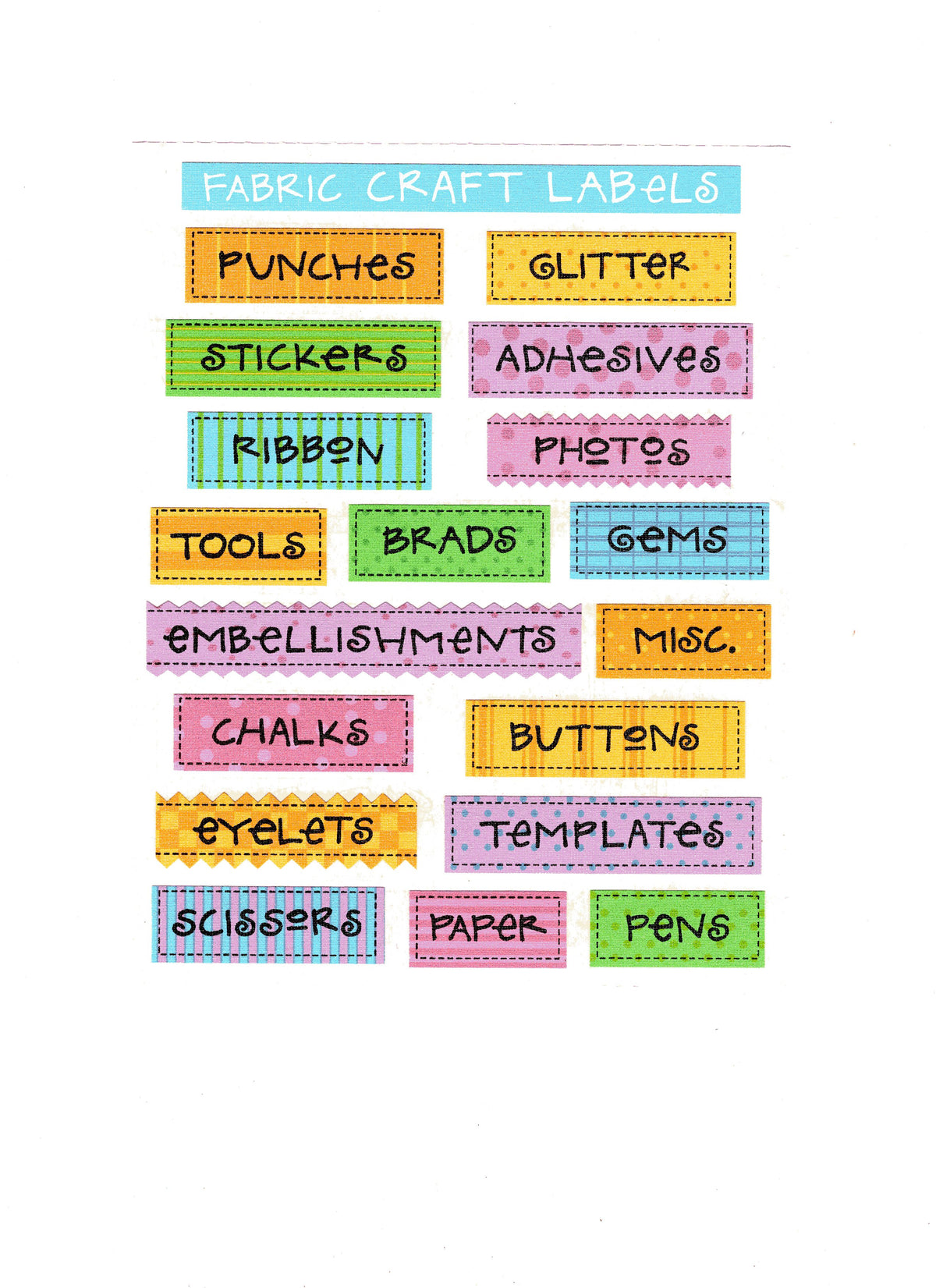 Label Craft Corner Fabric Craft Labels – Mrs. Grossman's