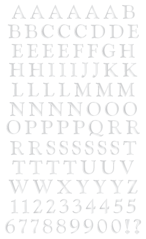 Monochrome Letter Stickers, Black and White Stickers, Alphabet