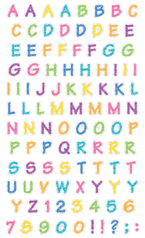 Alphabet Sparkle Stickers