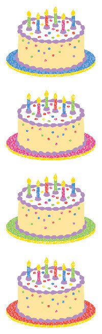 Birthday Cake-Sparkle Stickers - Mrs. Grossman's