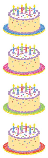 Birthday Cake-Sparkle Stickers - Mrs. Grossman's