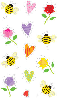 Hearts & Bees, Petite, Reflections Stickers - Mrs. Grossman's