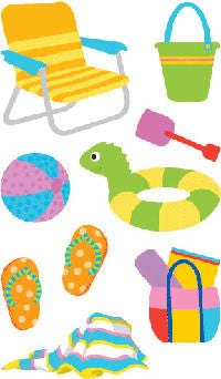 Day at the Beach Stickers - Mrs. Grossman's