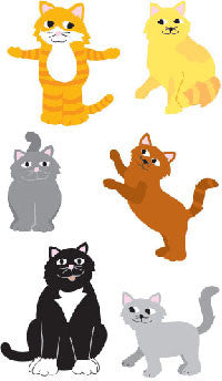 Playful Cats Stickers - Mrs. Grossman's