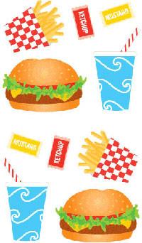 Burger & Fries Stickers - Mrs. Grossman's