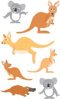 Playful Kangaroo Pals Stickers - Mrs. Grossman's
