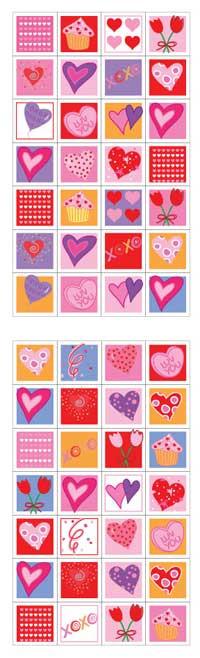 Valentine's Day Tagged tiny heart stickers - Mrs. Grossman's