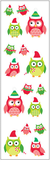 Christmas Owls Stickers - Mrs. Grossman's