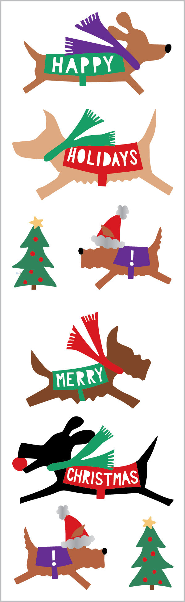 Christmas Dogs Stickers