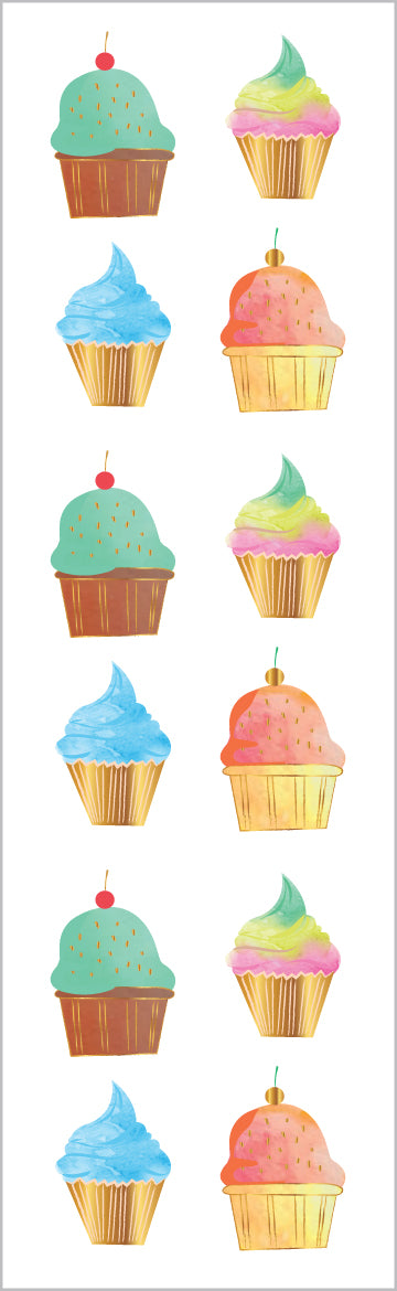 Limited Edition Watercolor Cupcakes, Foil - Mrs. Grossman's
