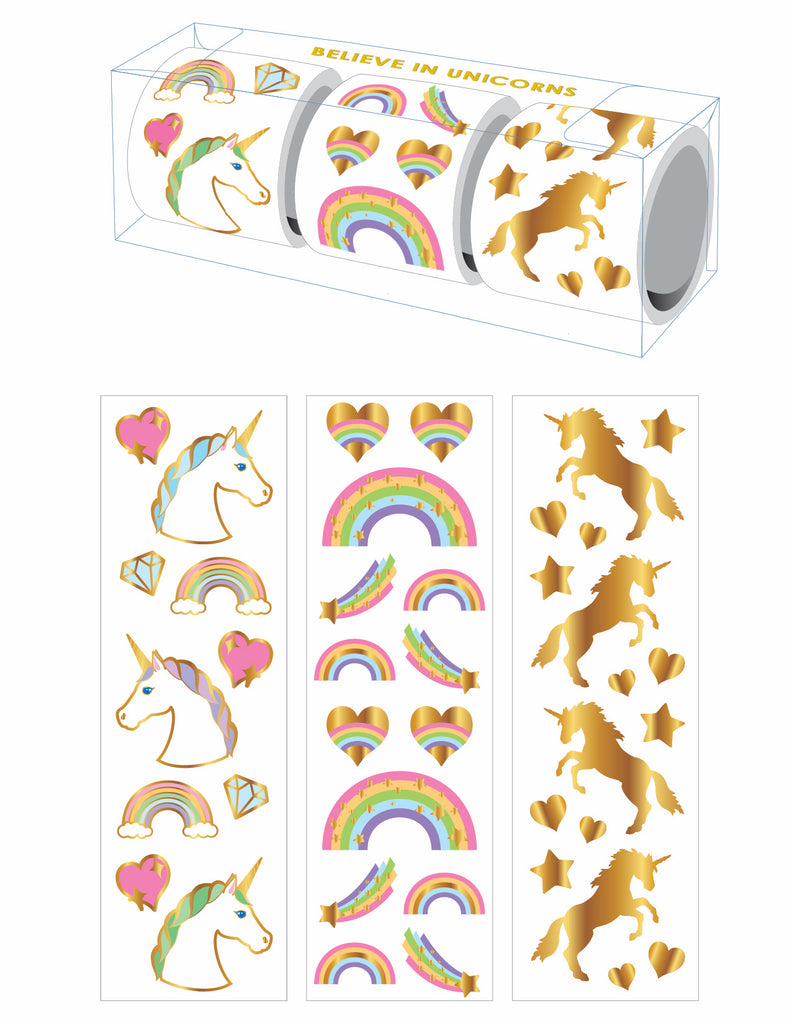Believe in Unicorns Three-Roll Sticker Gift Box - Mrs. Grossman's