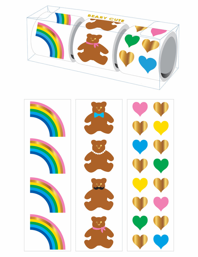Beary Cute Three-Roll Sticker Gift Box - Mrs. Grossman's