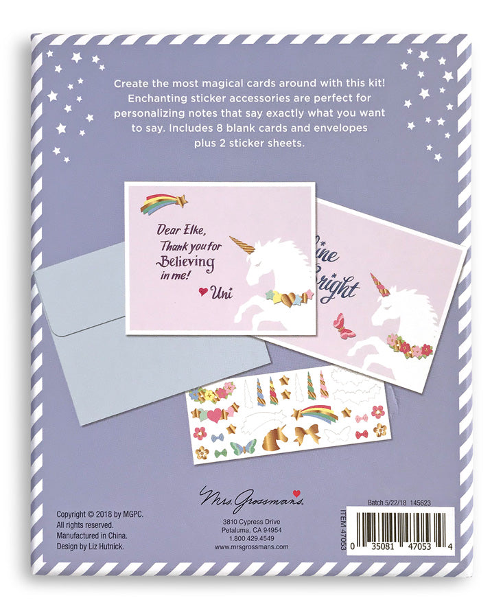 Unicorn Wishes Design Your Own Sticker Notecards - Mrs. Grossman's