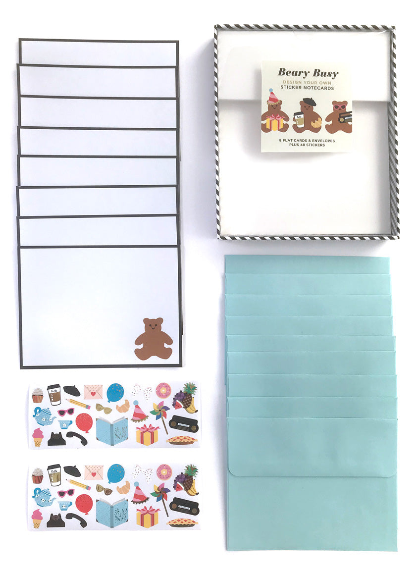 Beary Busy Design Your Own Sticker Notecards - Mrs. Grossman's