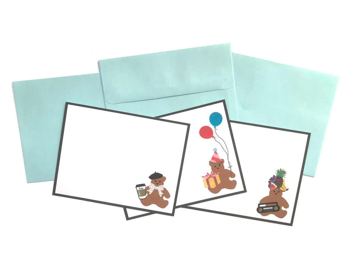 Beary Busy Design Your Own Sticker Notecards - Mrs. Grossman's