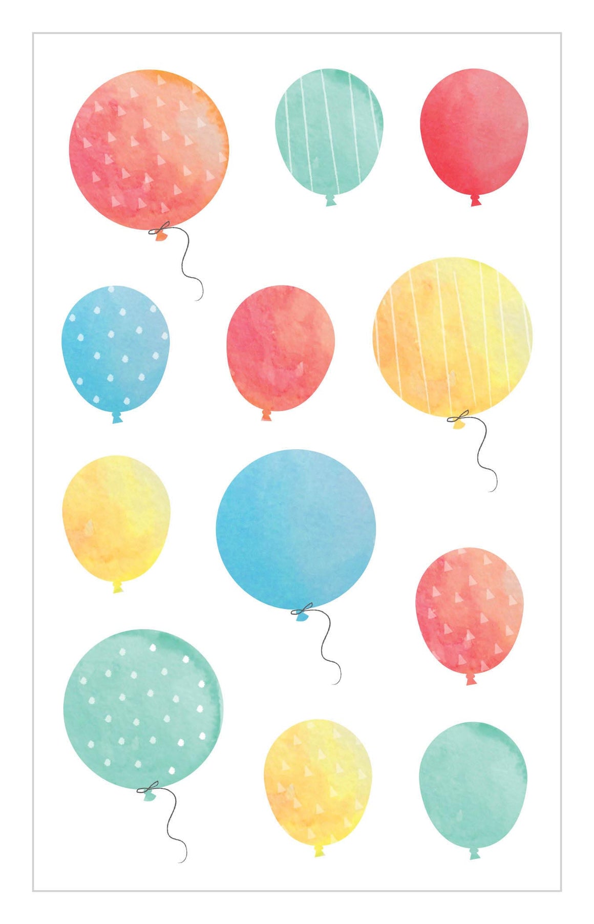 Watercolor Balloons Stickers - Mrs. Grossman's